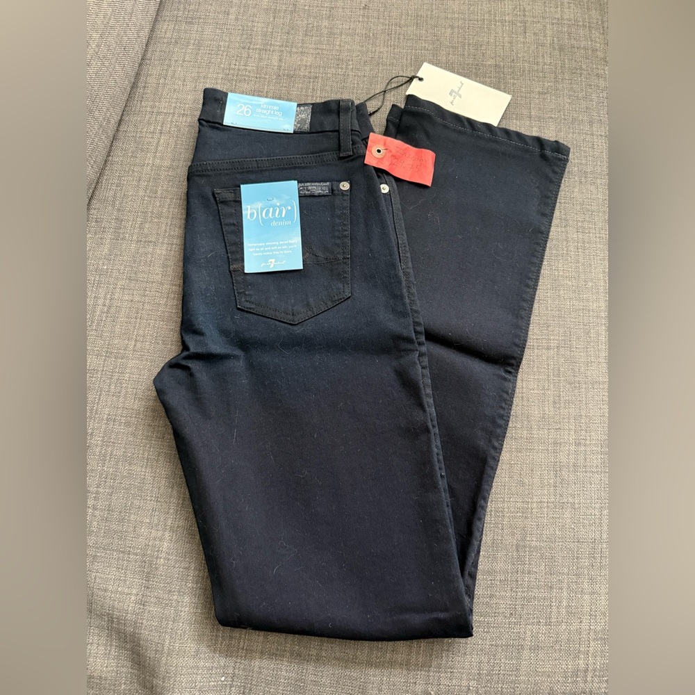 7 For All Mankind Kimmie Women's Blue Straight Leg Jeans